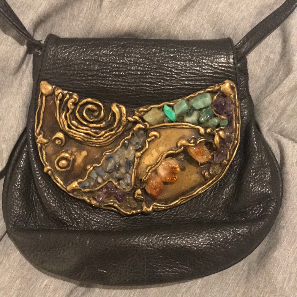 Authentic leather and stone bag bought in Brazil